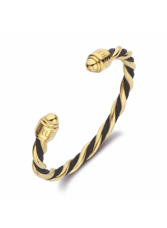 CERRUTI 1881 Giulia twisted gold-plated two-tone cable cuff Bracelet