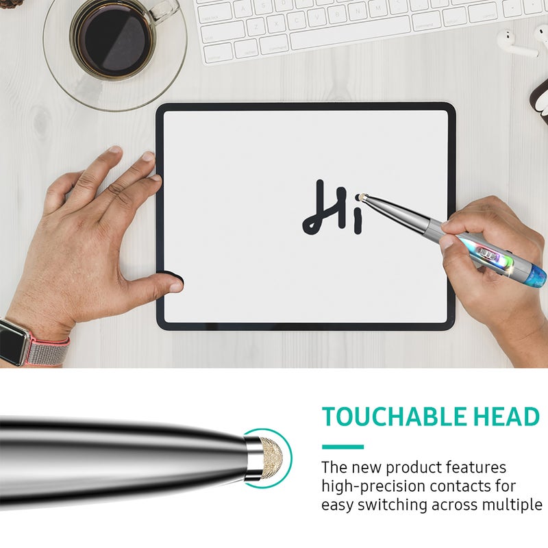2.4GHz Optical Pen Left& Right Hands Rechargeable Wireless Optical Pocket Pen Wireless Dual Right Keys Grey - Image 5