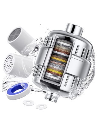 Shower Filter 20 Stage Showerhead Filter for Hard Water Shower Water Filter with 2 Replaceable Filter Cartridges for Removing Chlorine Fluoride, Polished Chrome - pzsku/Z677163225231C5F4AAEDZ/45/_/1718695508/55c2e211-dbc4-4c36-9b49-dd6e13d17aaf