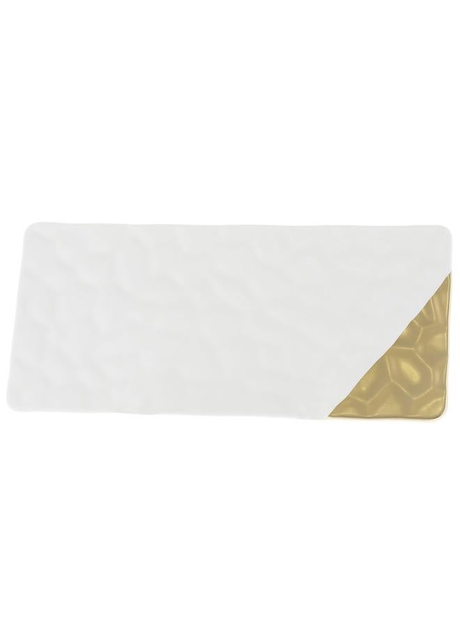 السيف  طبق تقديم الحلوى من البورسلين 31X14X1 سم مستطيل صغير باللون الأبيض - Image 2