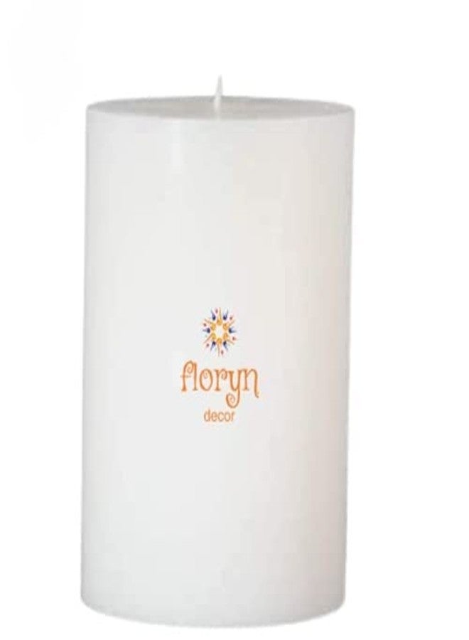 Floryn Decor White Pillar Candles Set of 2 | Smokeless | Odourless | Dripless | Long Burning Candle (Combo of 2) (2 by 2 inches) - Image 1