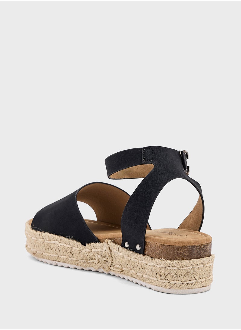 Ginger Low Wedge Sandal With Ankle Strap  - Image 3