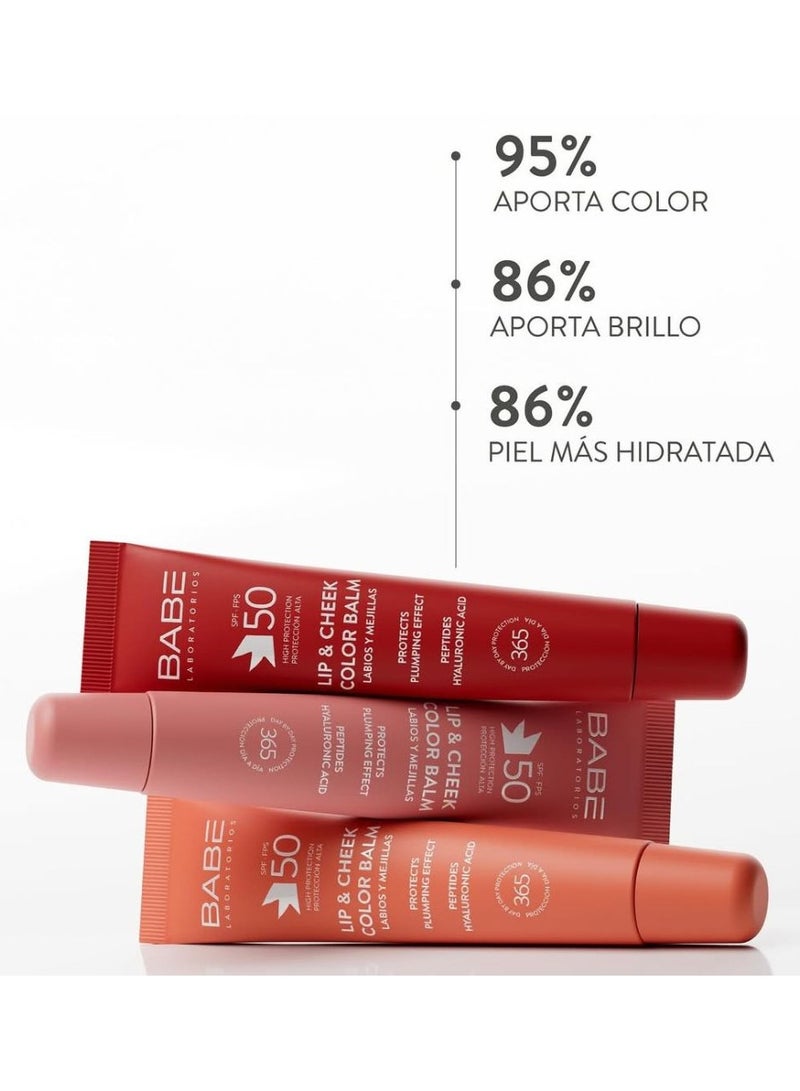 Babe Laboratorios Babé Lip and Cheek Color Balm SPF50 Plumping Effect Red 20ml - Image 2