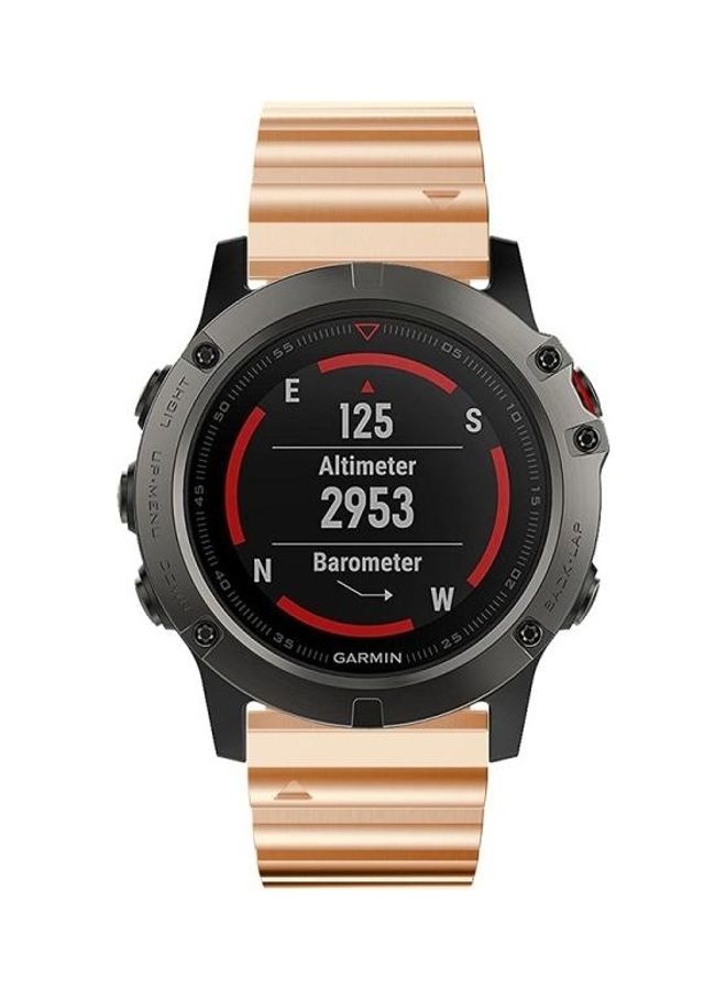 NIBEMINENT Stainless Steel Strap For Garmin Fenix 6X Rose Gold - Image 4