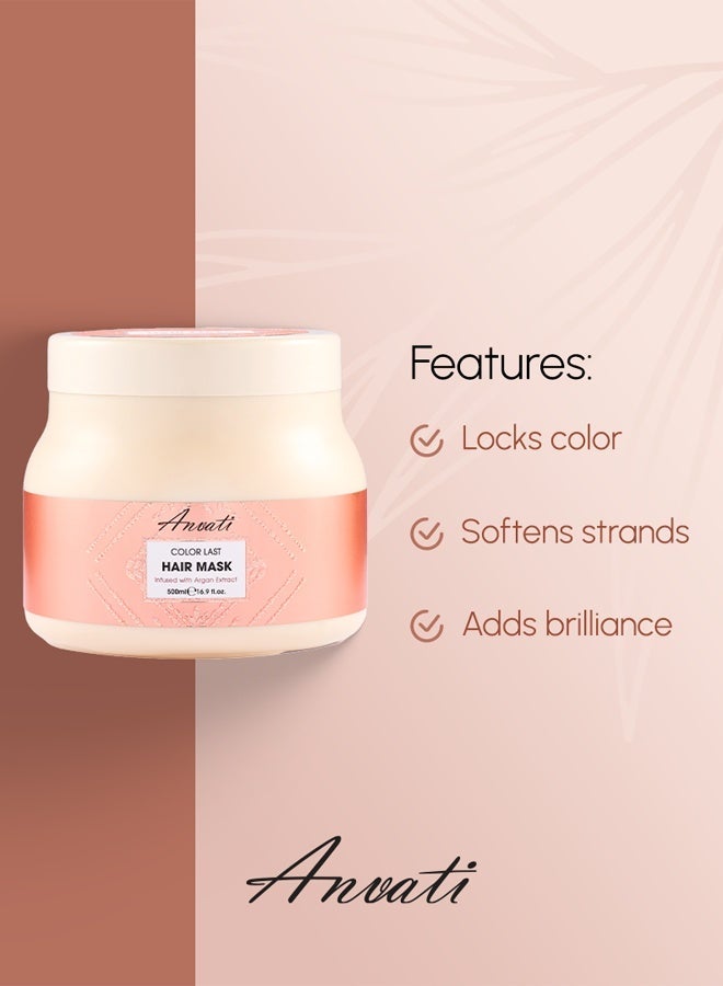 Anvati Color Last Hair Mask with Argan Oil, Vitamin E & Coconut Oil – Deep Nourishment & Shine for Color-Treated Hair – Moisturizing, Repairing & Strengthening Formula – 500ml - Image 4