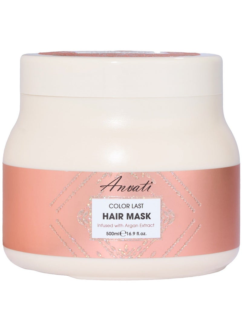 Anvati Color Last Hair Mask with Argan Oil, Vitamin E & Coconut Oil – Deep Nourishment & Shine for Color-Treated Hair – Moisturizing, Repairing & Strengthening Formula – 500ml - Image 1