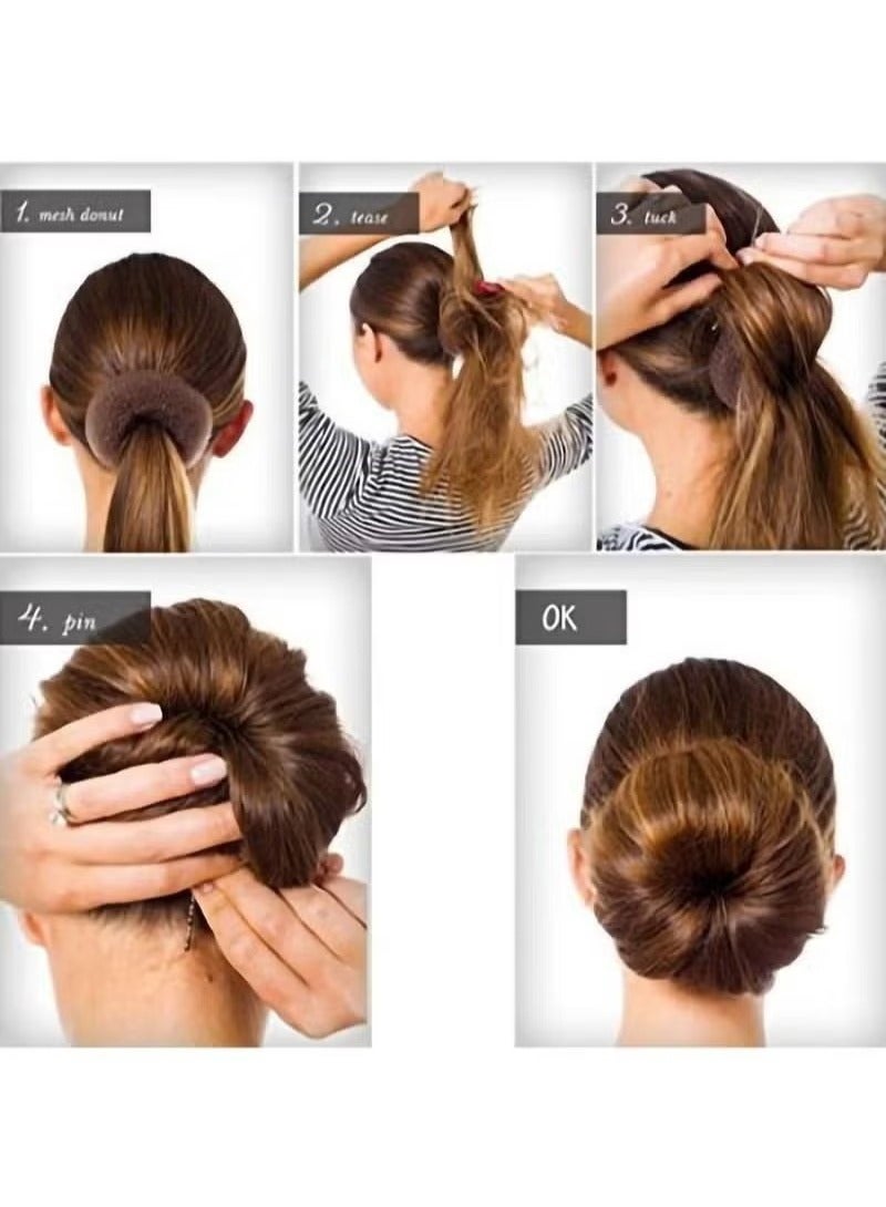 6 Pcs Donut Extra Small Hair Bun Maker for Kids Hair Donut Sock Bun Form for Girls Mini Hair Doughnut Shaper for Short and Thin Hair (Small Size 2 Inch,Dark Brown) - Image 5
