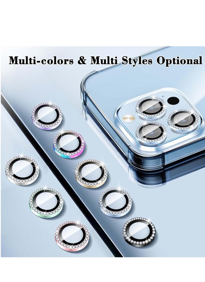 Raxoom "Blue Diamond Tempered Glass Lens Protector for iPhone 16 Pro/Pro Max â€“ Glamorous Automatic Alignment with Glitter Film Stickers" - Image 2