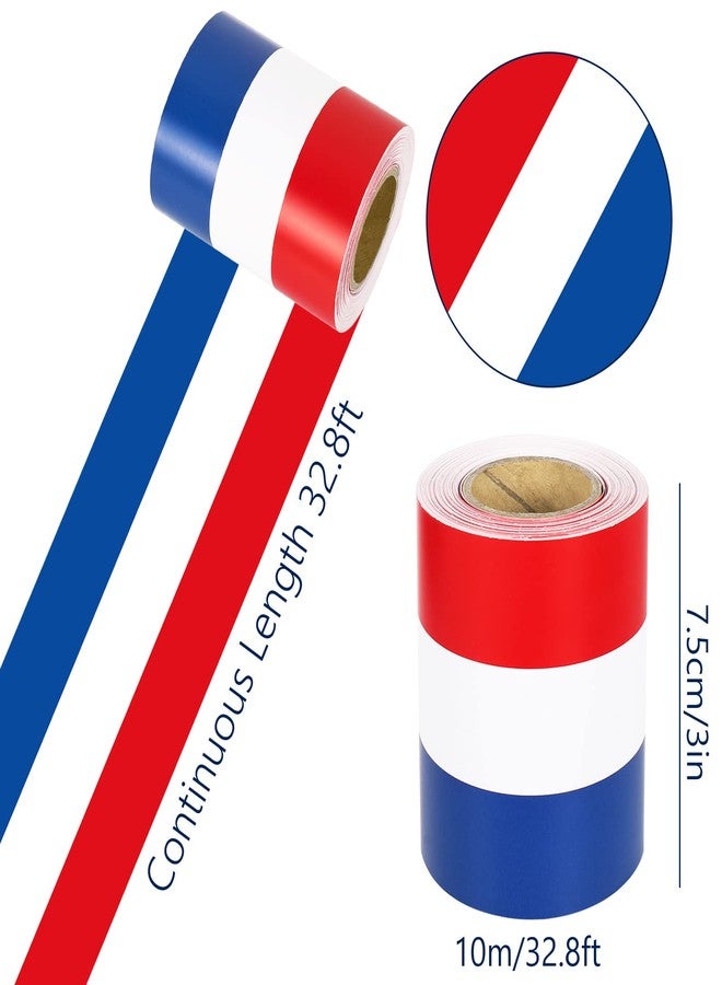 Whaline Patriotic Bulletin Board Borders Red Blue White Die-Cut Striped 32.8ft x 3in Classic Decorative Borders for Classroom Office Party 4th of July - Image 2