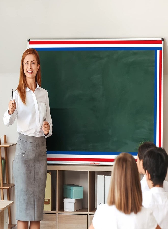 Whaline Patriotic Bulletin Board Borders Red Blue White Die-Cut Striped 32.8ft x 3in Classic Decorative Borders for Classroom Office Party 4th of July - Image 5