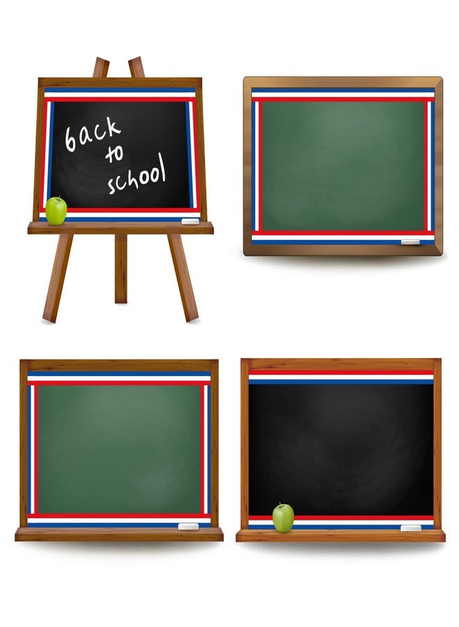 Whaline Patriotic Bulletin Board Borders Red Blue White Die-Cut Striped 32.8ft x 3in Classic Decorative Borders for Classroom Office Party 4th of July - Image 3