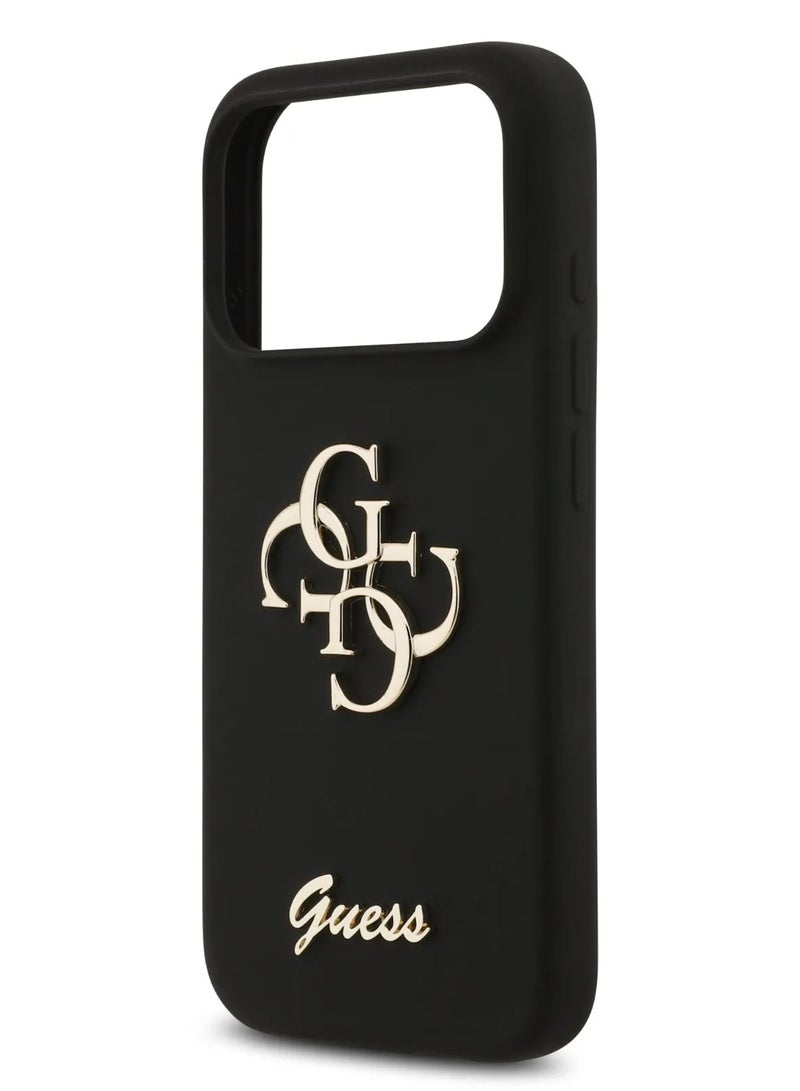 GUESS iPhone 17 Pro Max Case Cover / Silicone Case With 4G & Script Logo - Black - Image 5