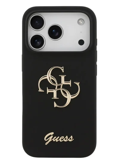 GUESS iPhone 17 Pro Max Case Cover / Silicone Case With 4G & Script Logo - Black