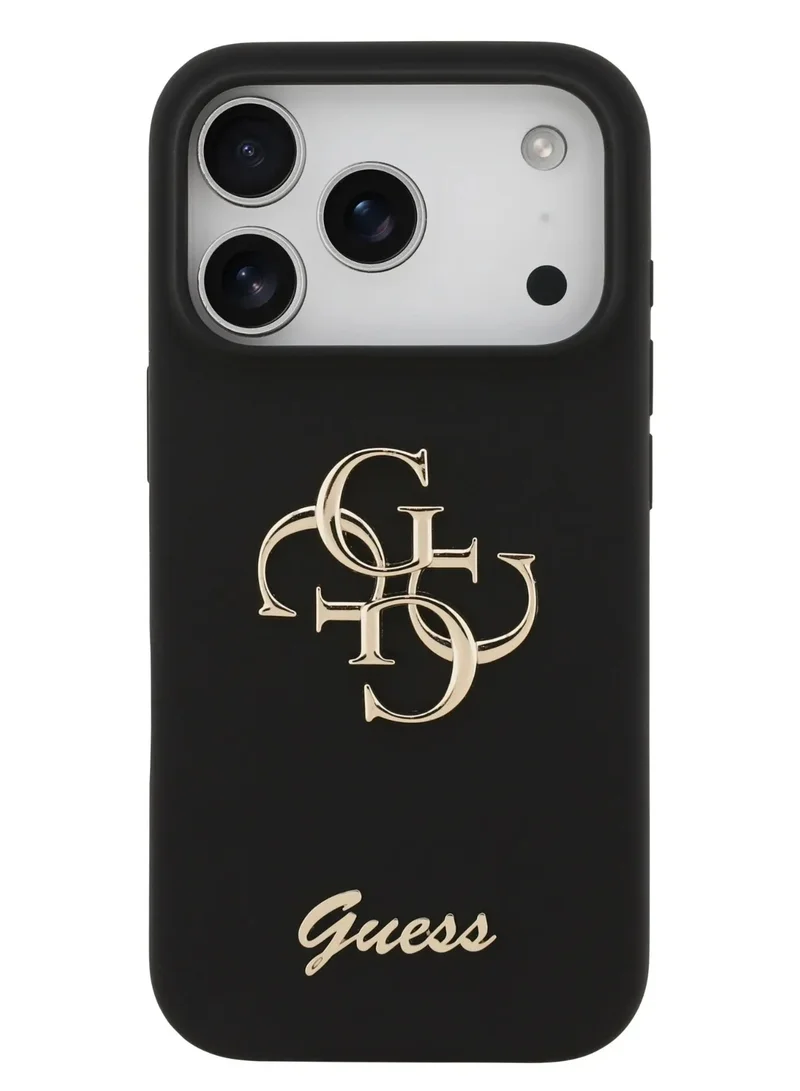 GUESS iPhone 17 Pro Max Case Cover / Silicone Case With 4G & Script Logo - Black