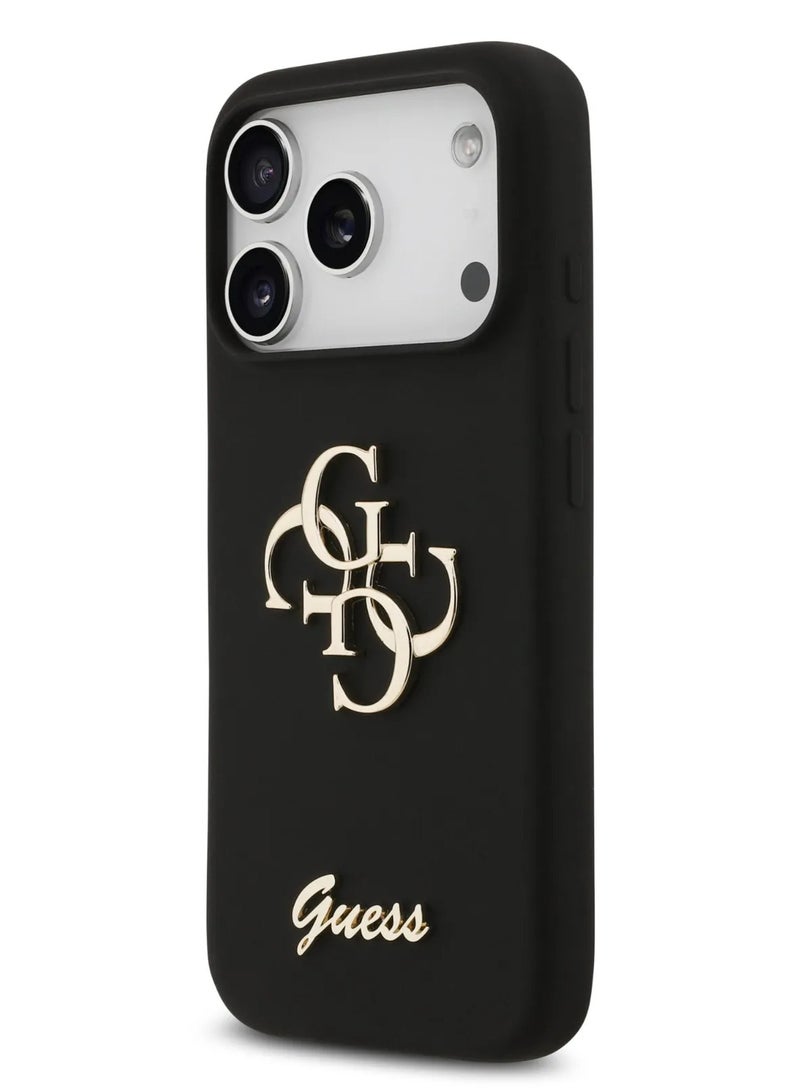 GUESS iPhone 17 Pro Max Case Cover / Silicone Case With 4G & Script Logo - Black - Image 4