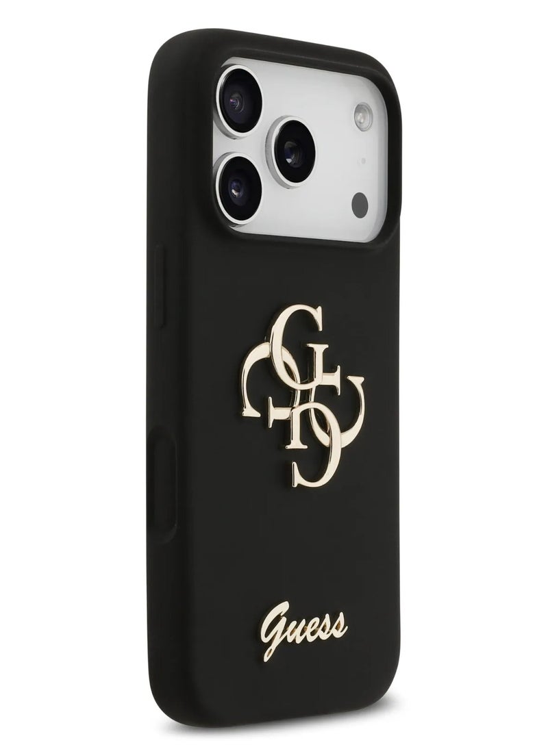 GUESS iPhone 17 Pro Max Case Cover / Silicone Case With 4G & Script Logo - Black - Image 3