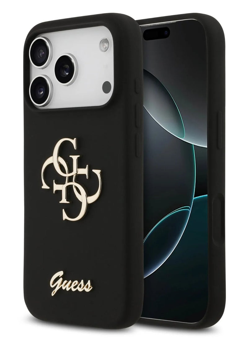 GUESS iPhone 17 Pro Max Case Cover / Silicone Case With 4G & Script Logo - Black - Image 2
