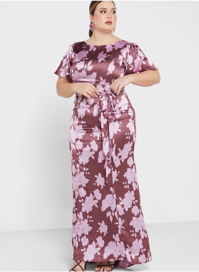 Anaya with Love Curve Printed Scoop Back Dress  - Image 1