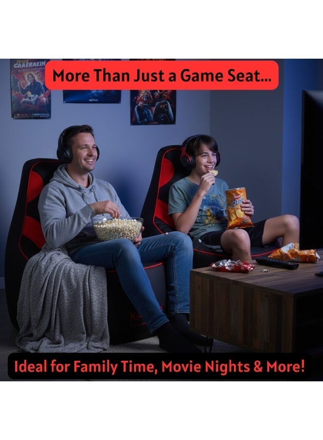 Premium Filled Gaming Bean Bag Chair – High-Back Quilted Seat, Side Pockets, Headphone Hanger & Water-Repellent Fabric – Ergonomic Support for Gaming, Lounge & Movie Nights - Image 3