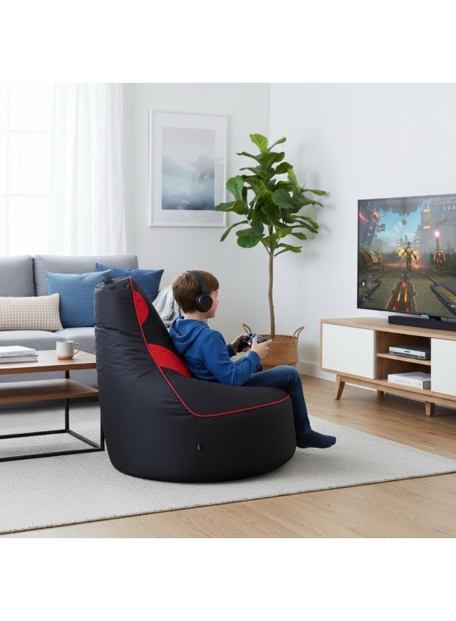 Premium Filled Gaming Bean Bag Chair – High-Back Quilted Seat, Side Pockets, Headphone Hanger & Water-Repellent Fabric – Ergonomic Support for Gaming, Lounge & Movie Nights - Image 4