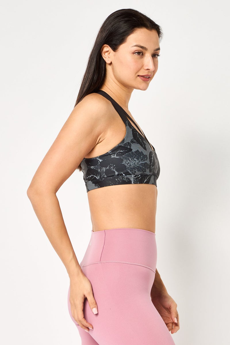 Body Language Women Brand Logo Non Padded Sports Bra, Black - Image 3