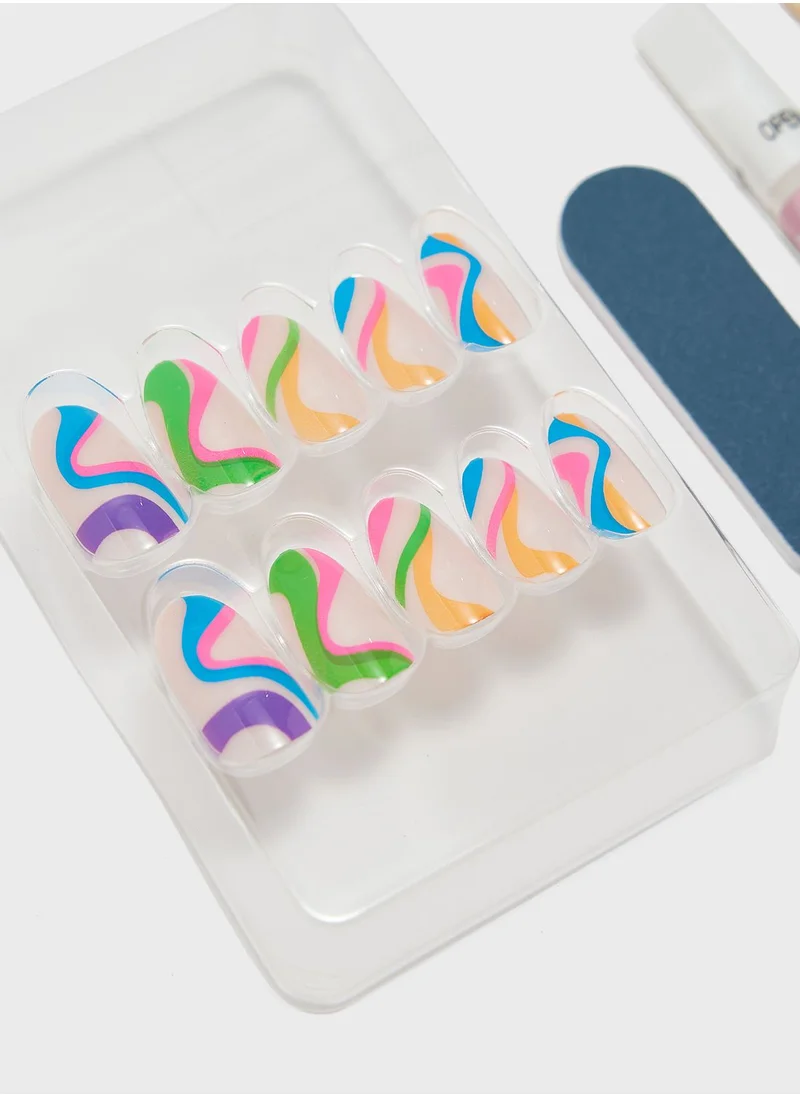 Lottie False Nail - Swirls on Swirls