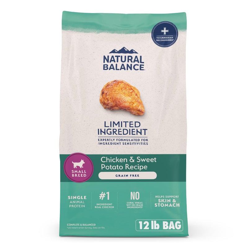 Natural Balance Limited Ingredient Small Breed Adult Grain-Free Dry Dog Food, Chicken & Sweet Potato Recipe, 12 Pound (Pack of 1) - Image 1