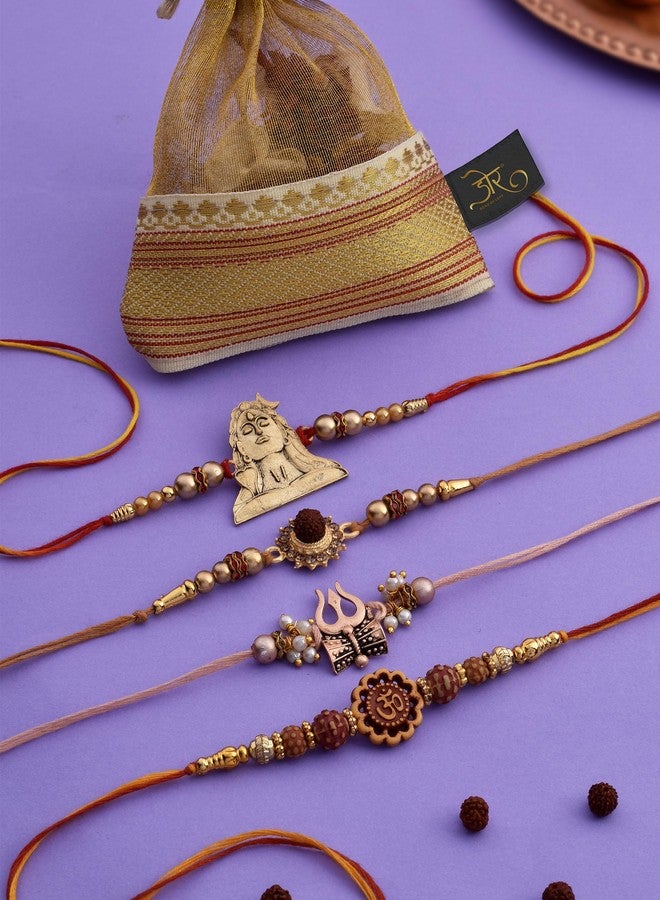 HYPERFOODS DORE Rakhi Set Rakhi Combo Rakhi For Brother Bhaiya Rakhi Combo Rakhi Set Of 4 Rudrakshtam - Image 4
