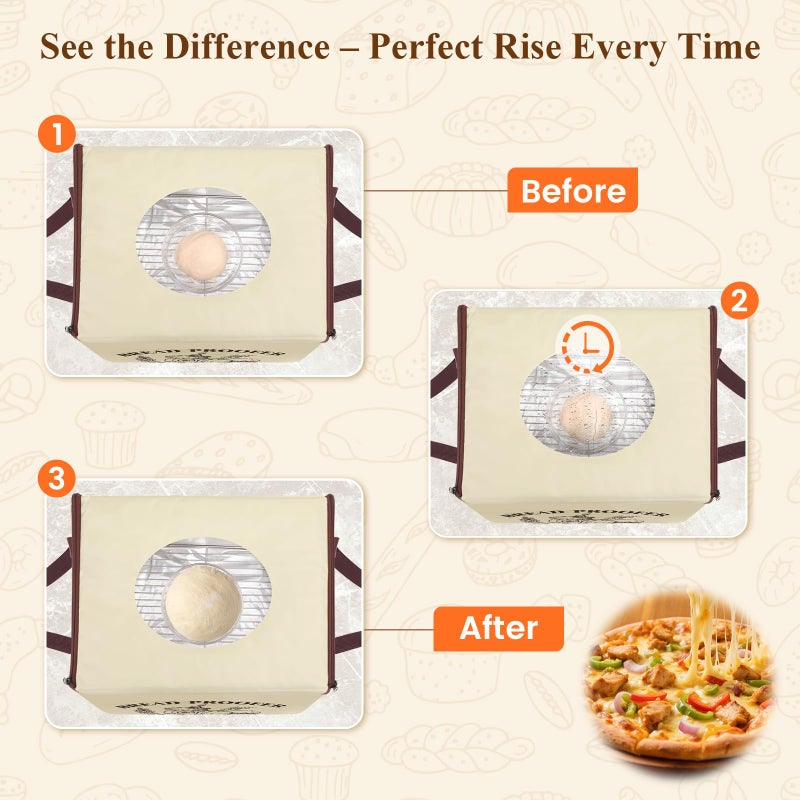 LIGHTIUM Bread Proofing Box with Temp & Timer Control â€“ Foldable Bread Proofer for Dough, Sourdough, Pizza & Yogurt â€“ Large Proofing Container for 3D Filament Drying, with NTC Sensor & Bonus Shelf - Image 5