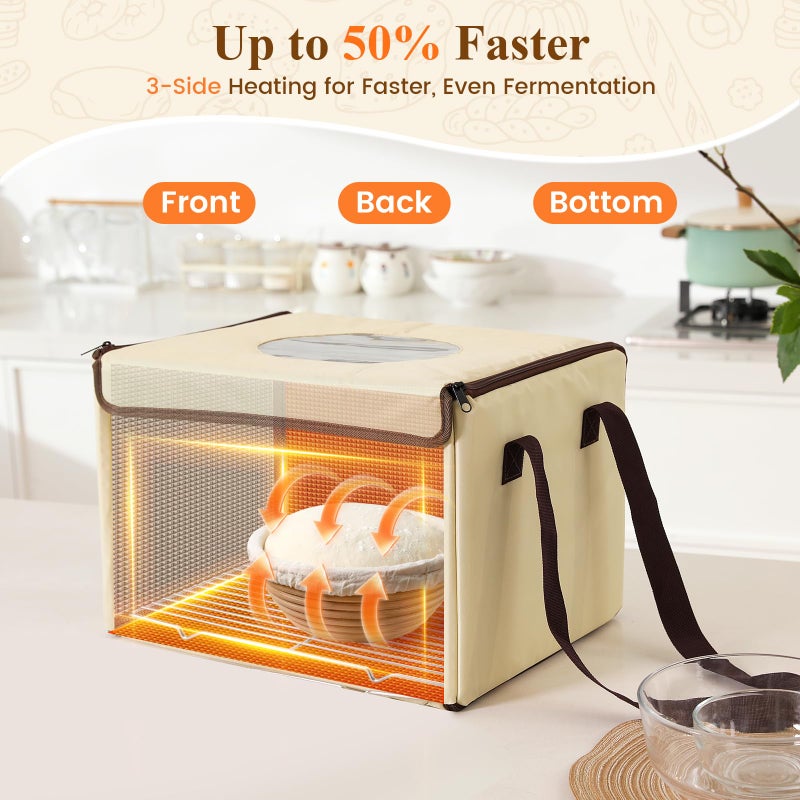 LIGHTIUM Bread Proofing Box with Temp & Timer Control â€“ Foldable Bread Proofer for Dough, Sourdough, Pizza & Yogurt â€“ Large Proofing Container for 3D Filament Drying, with NTC Sensor & Bonus Shelf - Image 3