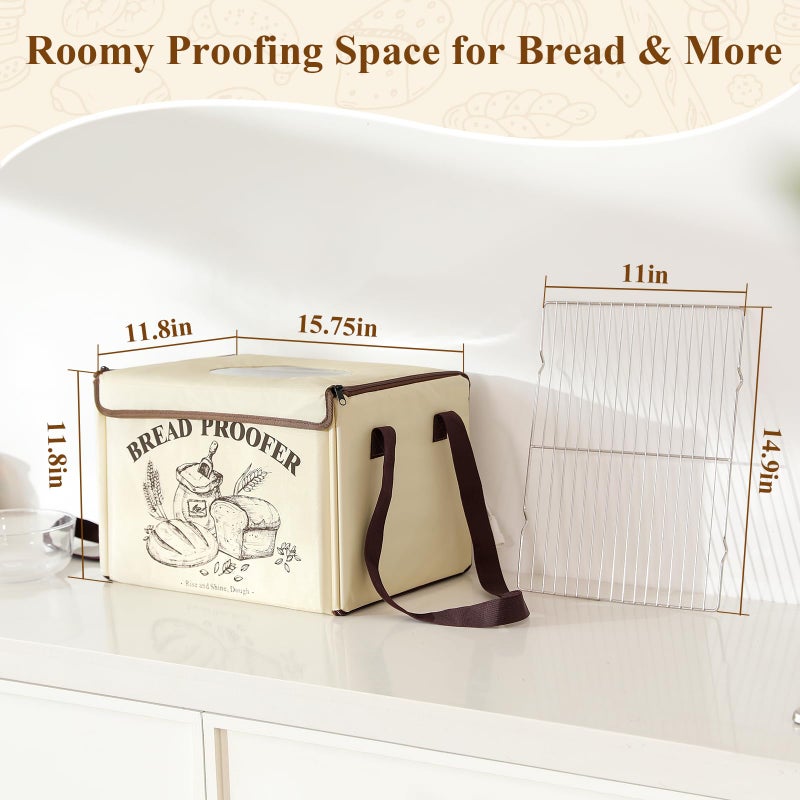 LIGHTIUM Bread Proofing Box with Temp & Timer Control â€“ Foldable Bread Proofer for Dough, Sourdough, Pizza & Yogurt â€“ Large Proofing Container for 3D Filament Drying, with NTC Sensor & Bonus Shelf - Image 2