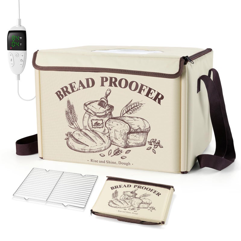LIGHTIUM Bread Proofing Box with Temp & Timer Control â€“ Foldable Bread Proofer for Dough, Sourdough, Pizza & Yogurt â€“ Large Proofing Container for 3D Filament Drying, with NTC Sensor & Bonus Shelf - Image 1