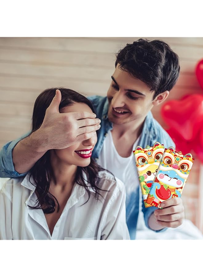 إيروريكس 12 قطعة من الأظرف الحمراء على شكل ثعبان للعام الصيني الجديد 2025، أظرف حمراء على شكل ثعبان كرتوني صيني، أظرف حمراء للهدايا النقدية، أظرف نقود محظوظة، جيوب حمراء، أظرف هونغ باو للأطفال، أظرف مهرجان الربيع، رقصة الأسد - Image 3