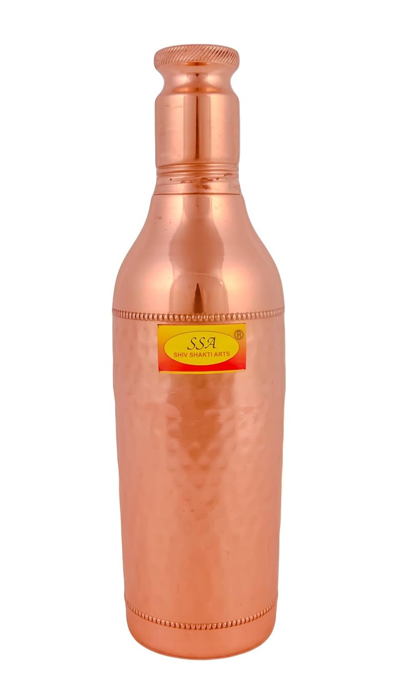 SHIV SHAKTI ARTS Shiv Shakti Arts Pure Copper Water Bottle Champagne Bottle 1 LTR with 4 Glasses Drinkware Set Designer with Aayurvedic Copper Health Benefit  - Image 2
