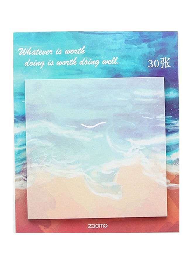 NIBEMINENT 2-Piece Spindrift Themed Sticky Notes Blue/Red/White