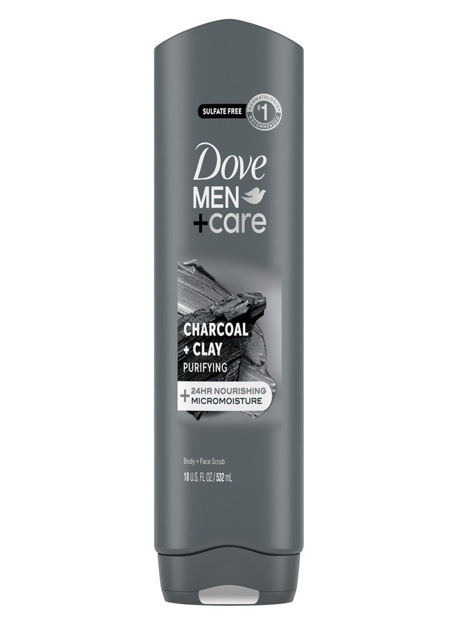 Dove Men+Care DOVE MEN + CARE Body and Face Wash Purifying Charcoal + Clay Body Wash for Men with 24-Hour Nourishing Micromoisture Technology 18 oz - Image 1