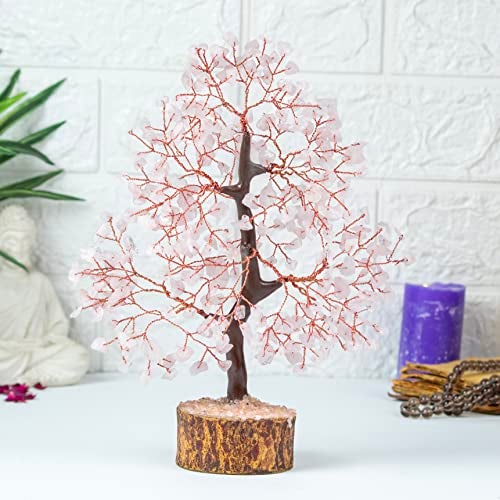 HindCraft Rose Quartz Feng Shui Tree | Healing Crystal Tree for Home & Office | Spiritual Energy & Love Tree for Living Room & Hall | Unique Gift for Men & Women – Housewarming, Wedding & More - Image 4