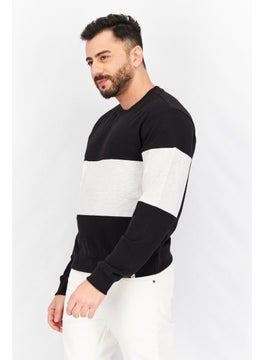Sovereign Code Men Crew Neck Colorblock Long Sleeve Sweatshirt, Black Combo  - Image 3