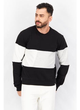 Sovereign Code Men Crew Neck Colorblock Long Sleeve Sweatshirt, Black Combo  - Image 1