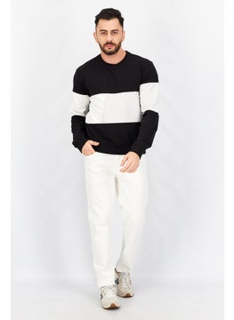 Sovereign Code Men Crew Neck Colorblock Long Sleeve Sweatshirt, Black Combo  - Image 4