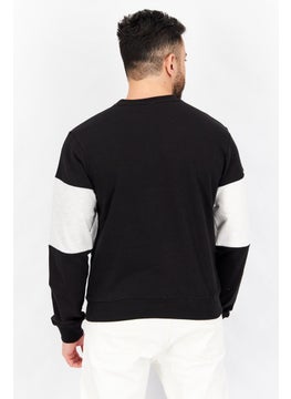 Sovereign Code Men Crew Neck Colorblock Long Sleeve Sweatshirt, Black Combo  - Image 2