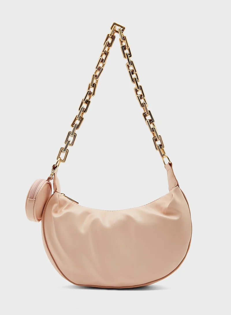 ELLA Shiny Slouchy Chain Strap Handbag