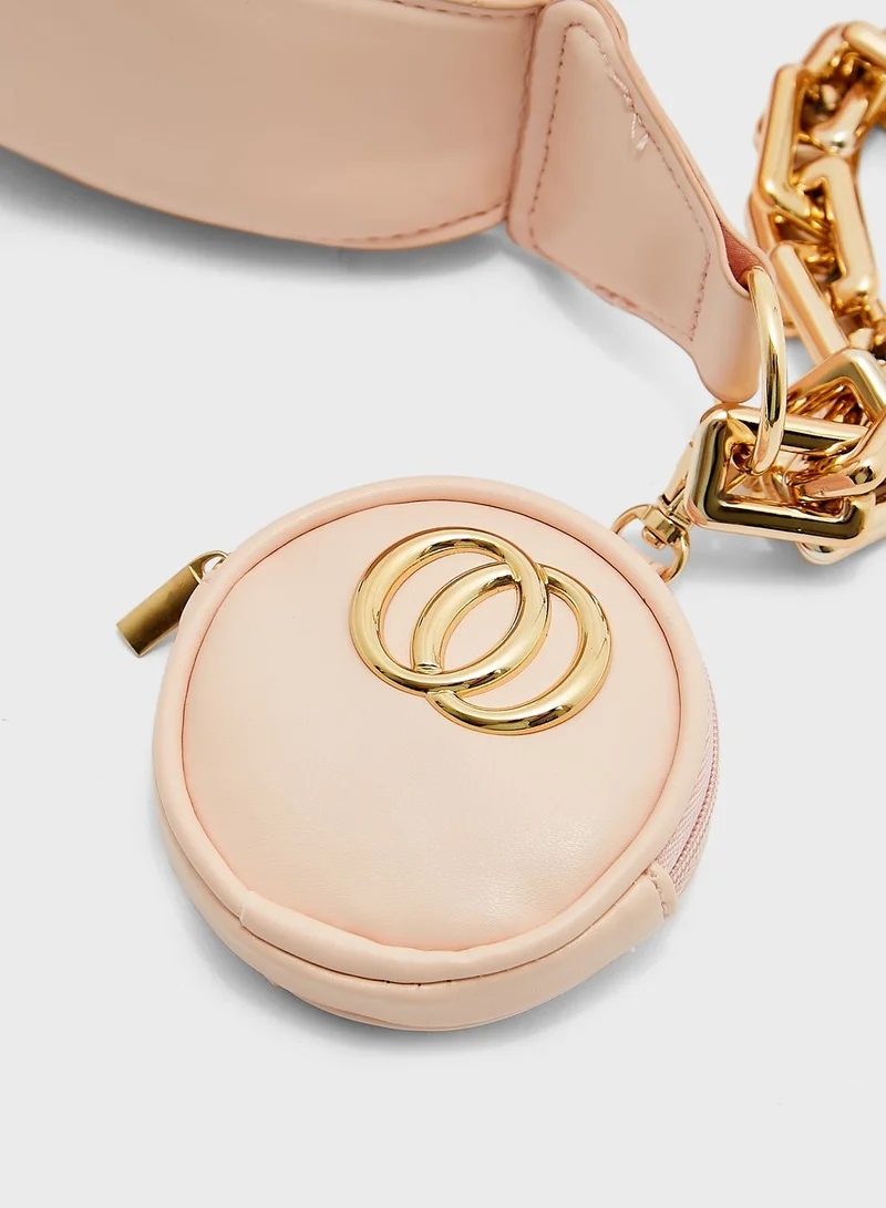 ELLA Shiny Slouchy Chain Strap Handbag