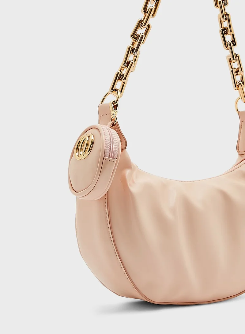 ELLA Shiny Slouchy Chain Strap Handbag