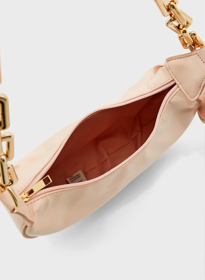 ELLA Shiny Slouchy Chain Strap Handbag