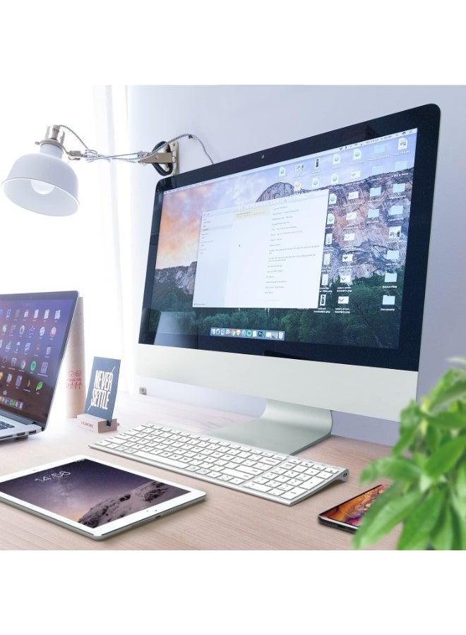 آيكليفير لوحة مفاتيح بلوتوث لاسلكية عالمية قابلة لإعادة الشحن رفيعة للغاية مع لوحة أرقام تصميم مريح حجم صغير اتصال مستقر للنافذة - Image 2