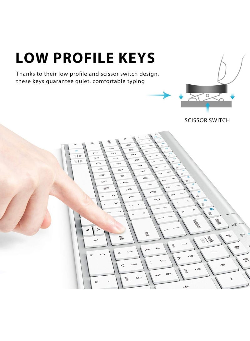 آيكليفير لوحة مفاتيح بلوتوث لاسلكية عالمية قابلة لإعادة الشحن رفيعة للغاية مع لوحة أرقام تصميم مريح حجم صغير اتصال مستقر للنافذة - Image 3