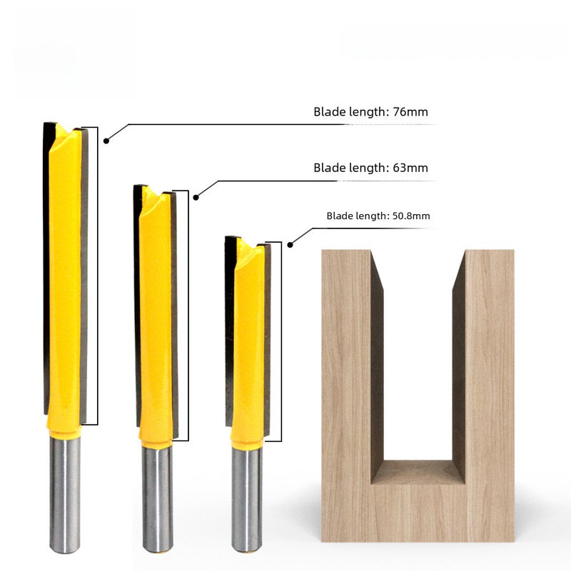8-handle lengthened straight cutter slotting cutter double-edged straight cutter lengthened trimming machine cutter head woodworking milling cutter(Straight knife 8x 1/2x50) - Image 2