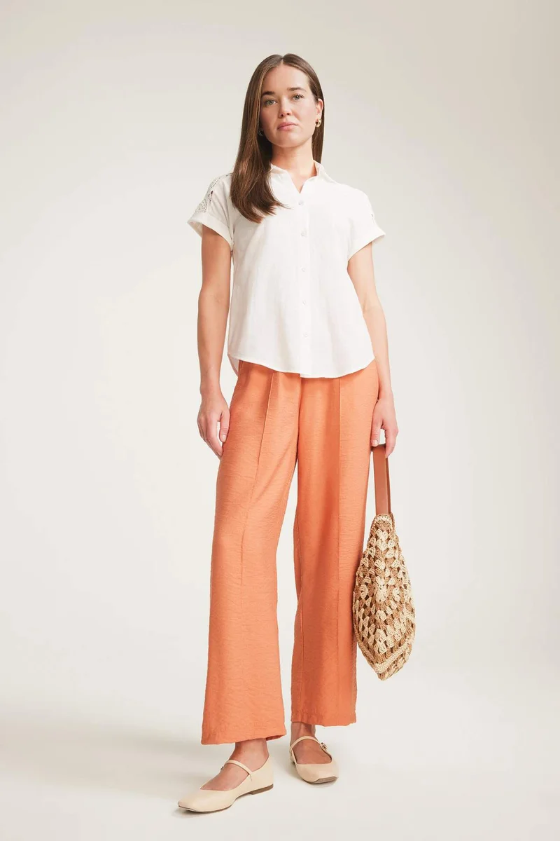 DeFacto Straight Fit Regular Hem Trousers