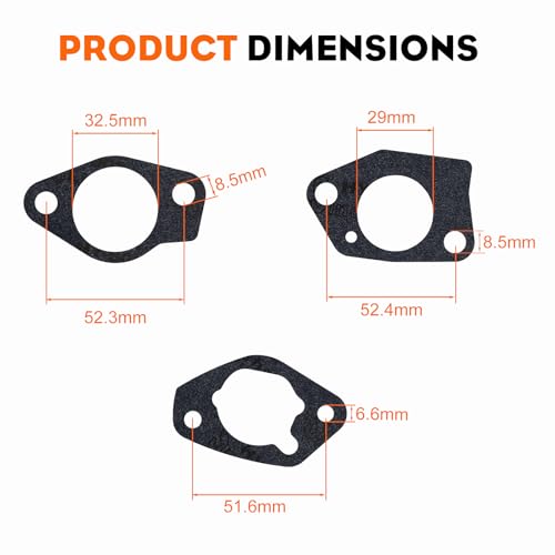 HIPA GX390 Carburetor Gasket Kit for Honda GX 390 GX340 13HP 11HP Engine Generator Carb Mounting Gaskets Replace 16223-ZE3-W00 16221-ZF6-800 (Pack of 5) - Image 3